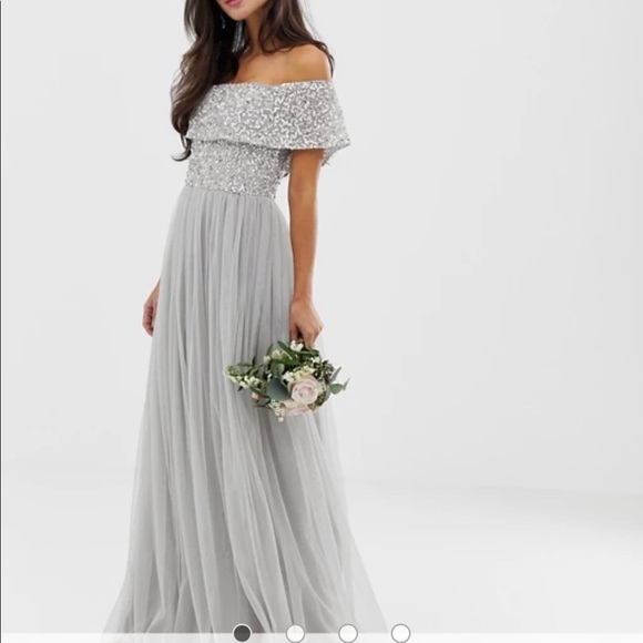 maya silver sequin dress